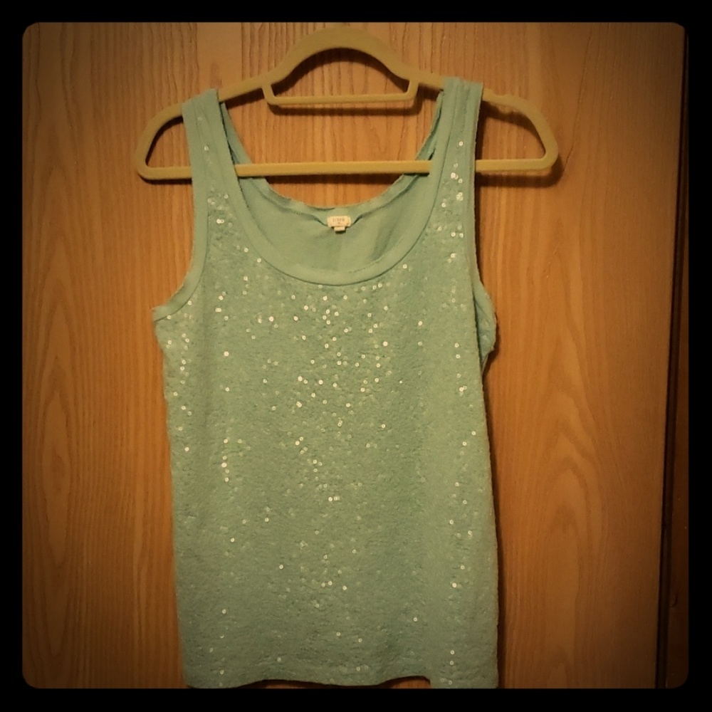 2/15 J Crew sparkly tank size L